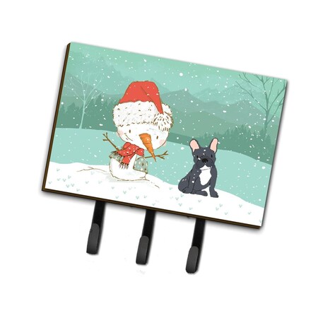 Carolines Treasures Black French Bulldog Snowman Christmas Leash or Key Holder CK2085TH68
